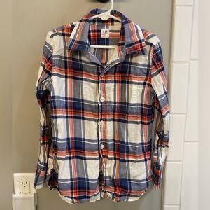 GAP Kids Multicolor Plaid Flannel Button Down Shirt / Size S (6/7) / EUC